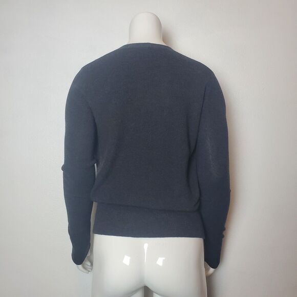 SOLD Ann Taylor Gray Wool-Blend Balletcore Wrap Sweater - Picture 4 of 7